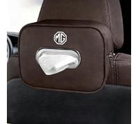 XIAOFEIDAFA Caja de Pañuelos de Cuero Microfibra para MG ZS HS GT MG4 MG5 MG6 Plus VE ZX EHS EZS 148 126, Organizador de Visera de Coche Elegante Soporte de Asiento Trasero,Brown