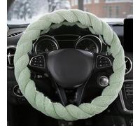 XIAOFEIDAFA Funda Volante Coche Peludo para Honda Civic FK8 2017-2021, Cubierta Dirección Felpa Invierno Suave Cálida Protector Antideslizante Trenzado Auto,Green