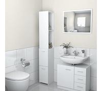 XIAOGUANG Armario de Cuarto de Baño, Muebles De Baño, Mueble Baño Auxiliar, Columna Baño, Mueble Alto Baño, Auxiliares para Baños,aglomerado Blanco 25x25x170 cm