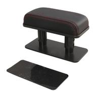 XIAOGUANGFADACAI Reposabrazos Coche para Skoda Superb III 2015-2024, Soporte para Codo Consola Central Altura Ajustable Cojín Interior Ergonómico Alivio de Fatiga, Black with Red Stitching