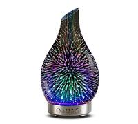 XIAOGUDONG Difusor De Aceite Esencial, Difusor De Aromaterapia De Cristal 3D Firework, 7 Luces LED Que Cambian De Color, Nebulizador Ultrasónico con 4 Temporizadores, para Casa Oficina Dormitorio