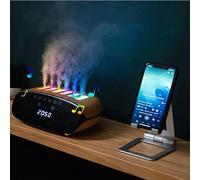 XIAOGUDONG Difusor de Aceites Esenciales con Altavoz Bluetooth, Reloj Despertador Digital, Recogida Dinámica USB Cool Colorful Lights for Home Desktop, Yoga Aroma Mist Humidificador