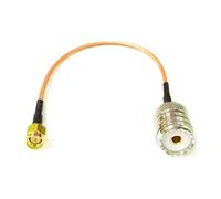 XIAOGYYE 1 Cable de Extensión de Módem Inalámbrico Smaho a Conector Hembra N/Uhf/Mcx/Mmcx con Tuerca Y Conector de Cable Flexible Recto Rg316/Smaj-Uhfk/50Cm
