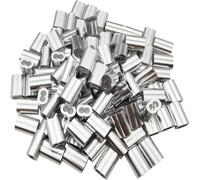 XIAOGYYE 10-200 Manguitos de Abrazadera de Aluminio con Doble Orificio para Cable de Acero, Diámetros: 1 Mm, 1,2 Mm, 1,5 Mm, 2 Mm, 2,5 Mm, 3,0 Mm, 4 Mm, 5 Mm Y 6 Mm./M2.5 50Pcs