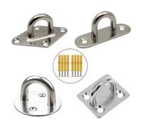 XIAOGYYE U-Type Screw, 304/316 Stainless Steel Pad Eye Plate Outdoor Sunshade Sail Door Buckle Installation Hook 1Pc M5~M10/ S/M5-Ss304