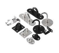 XIAOGYYE U-Type Screws, Ceiling Hooks Stainless Steel Eye Plates, Rectangular Pad Eye Plates, Metal Nail Hooks, Deck Buckle Nails/Yellow Checkered