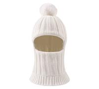 XIAOHAWANG Bebé de Punto Dinosaurio Invierno Balaclava Gorro Pompón Niño Niña Niño Sombrero Bufanda con Orejas Nieve Calentador Cuello 1 a 10 Años (Blanco, 3 a 10 Años)