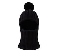 XIAOHAWANG Bebé de Punto Dinosaurio Invierno Balaclava Gorro Pompón Niño Niña Niño Sombrero Bufanda con Orejas Nieve Calentador Cuello 1 a 10 Años (Negro, 3 a 10 años)