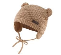 XIAOHAWANG Bebé de Punto Sombrero de Invierno Niño Oso Sombrero Chica Niño Cara Oreja Proteger (Khaki, 0-6 Meses)
