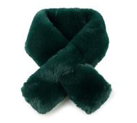 XIAOHAWANG - Bufanda cálida de invierno para mujer de pelo sintético, cuello de forro polar para mujer, Verde tirando a negro, 34.3"(87cm)