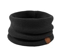 XIAOHAWANG Bufanda de invierno para niños Bufanda cálida de punto grueso Calentador de cuello grueso suave pequeños Niños Niñas(Negro)