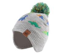 XIAOHAWANG Dinosaurio Bebé Bufanda Gorro Set de Invierno para Niño Niña Otoño Calentamiento Gorro 0 a 7 Años (Dinosaurio de Colores Sombrero Gris, 9 a 24 Meses)