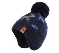 XIAOHAWANG Dinosaurio Bebé Sombrero Bufanda Conjunto Sombreros Invierno para Niño Niña Gorro Caliente Otoño 0-7 Años (Marin Dinosaurio Sombrero, 2-4 años)