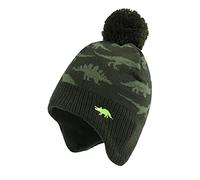 XIAOHAWANG Dinosaurio Bebé Sombrero Bufanda Conjunto Sombreros Invierno para Niño Niña Gorro Caliente Otoño 0-7 Años(Sombrero de Dinosaurio Verde, 2-4 años)