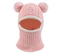 XIAOHAWANG Gorro de Punto para Niña Niño Beanie Gorro De Invierno Unisex De Esquí Sombrero De Chicos (Rosa, 3-10años)
