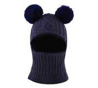 XIAOHAWANG Gorro de Punto para Niña Niño Beanie Gorro De Invierno Unisex De Esquí Sombrero De Chicos (Azul Marino, 3-10años)