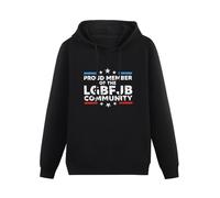 XIAOHEIYA Proud Member of The Lgbfjb Community Funny Political Saying Black Printing Graphic Mens Sweatshirts Unisex Hooded L