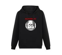 XIAOHEIYA Psychic TV Force The Hand of Chance Post Punk Retro Black Printing Graphic Mens Sweatshirts Unisex Hooded S