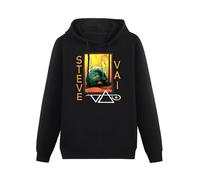 XIAOHEIYA Steve Vai Flower Skull Art Heavy Metal Rock Guitarist Singer Tour Black Printing Graphic Mens Sweatshirts Unisex Hooded XL