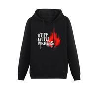 XIAOHEIYA Stiff Little Fingers (Slf) Flame Logo Black Printing Graphic Mens Sweatshirts Unisex Hooded XL