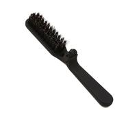 Xiaohui887 Cepillo de pelo plegable de viaje negro, mini cepillo de pelo con cerdas de jabalí para hombres, mujeres, acabado compacto, rizos rectos secos y húmedos