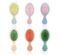 Xiaohui887 Mini cepillo húmedo de 6 piezas, cepillo alisador de viaje, adecuado para la mayoría de tipos de cabello, multicolor