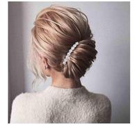 Xiaohui887 Peine para el pelo de novia de cristal, pieza de pelo de diamantes de imitación plateados, tocados de boda, peine lateral de novia, accesorios para el cabello de boda para novia y damas de