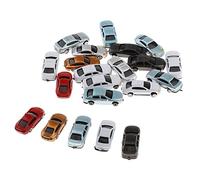 Xiaojikuaipao Kit de modelo de coche pintado a escala HO de 20 piezas | Figuras de coches en miniatura para diseño de tren, paisaje de parque | 1:200/1:150/1:100, mini kits de jardín de hadas -