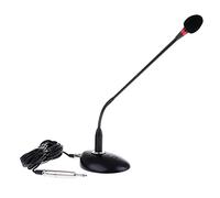 Xiaojikuaipao Micrófono condensador profesional de cuello de cisne con cable de 6,35 mm, calidad de sonido clara para reuniones y grabación, dirección ajustable y base de soporte, alimentado por