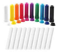 XIAOJING0 10 Piezas Inhaladores Nasales,Buena Higroscopicidad Rellenables para Aromaterapia Tubos de Aceite Esencial Varillas Vacías Aromáticas con 10 Mechas de Algodón (10 Colores)