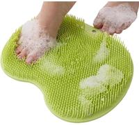 XIAOJINJU Esterilla de silicona para pies, 2025 New Shower Foot Back Scrubber almohadilla de masaje con copas de succión, almohadilla de ducha exfoliante no deslizante