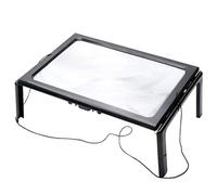 Xiaoki Escritorio Lupa de Escritorio Led Lectura de página Completa para Ancianos 3 Veces Cofre Colgante A4 Lente Grande Rectangular