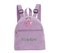 XIAOMA Mochila infantil personalizada con nombre, mochila de guardería for niñas, niños pequeños, mochila escolar, mochila escolar pequeña bordada for guardería.(Purple)