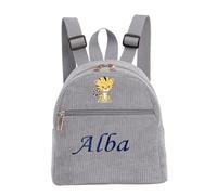 XIAOMA Mochila infantil personalizada con nombre, mochila de guardería for niñas, niños pequeños, mochila escolar, mochila escolar pequeña bordada for guardería.(Gray)
