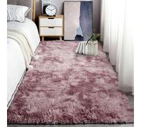 XIAOMEI Alfombra Salón 150 x 180 cm con Base Antideslizante Tapete Pelo Largo Carpet Diseño Moderno para Sala de Estar Dormitorio, Alfombra Habitacion de Adolescente Niño y Niña, Rosa Púrpura