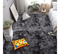 XIAOMEI Alfombra Salón 380 x 600 cm Diseño Tie Dye Alfombra Moderna y Mullida Dormitorio Talla de Adolescente Niño y Niña, Gris Oscuro