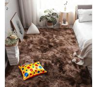 XIAOMEI Alfombra Salón 400 x 580 cm Diseño Tie Dye Alfombra Moderna y Mullida Dormitorio Talla de Adolescente Niño y Niña, Marrón