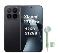 XIAOMI 17T Pro 12+512GB, Teleobjetivo 5X hasta 120X Zoom, 6.83" 144Hz 1.5K 3500nits, Batería 7000mAh, Dimensity 9500, Negro, No Incluye Cargador，Included Hair Dryer (Green, 1 Nozzle)