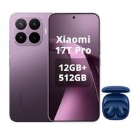 XIAOMI 17T Pro 12+512GB, Teleobjetivo 5X hasta 120X Zoom, 6.83" 144Hz 1.5K 3500nits, Batería 7000mAh, Dimensity 9500, Violeta, No Incluye Cargador，Included Headphones (Blue)