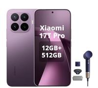 XIAOMI 17T Pro 12+512GB, Teleobjetivo 5X hasta 120X Zoom, 6.83" 144Hz 1.5K 3500nits, Batería 7000mAh, Dimensity 9500, Violeta, No Incluye Cargador，Included Hair Dryer (Blue, 2 Nozzles)