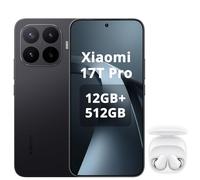 XIAOMI 17T Pro 12+512GB, Teleobjetivo 5X hasta 120X Zoom, 6.83" 144Hz 1.5K 3500nits, Batería 7000mAh, Dimensity 9500, Negro, No Incluye Cargador，Included Headphones (White)
