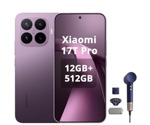 XIAOMI 17T Pro 12+512GB, Teleobjetivo 5X hasta 120X Zoom, 6.83" 144Hz 1.5K 3500nits, Batería 7000mAh, Dimensity 9500, Violeta, No Incluye Cargador，Included Hair Dryer (Blue, 2 Nozzles)