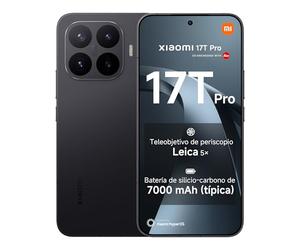 XIAOMI 17T Pro, Smartphone 12+512GB, 6,83" 144 Hz pantalla con cuidado de la vista, 7000 mAh (típ.) batería de silicio-carbono, Leica 5x Teleobjetivo, 100W HyperCharge, Negro, Garantía extendida 1 año