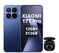 XIAOMI 17T Pro Smartphone 12GB+512GB - Teléfono móvil con Android, pantalla de 6,83 pulgadas, 144 Hz, batería de carbono de silicio de 7000 mAh, Leica 5 x telecámara, azul profundo, auriculares