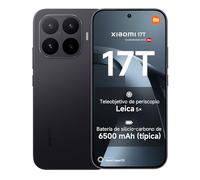 XIAOMI 17T Smartphone de 12+256GB Negro Teleobjetivo Leica 5X | Pantalla de 6,59" 120 Hz Eye-care, Batería de 6500 mAh (típ.) de Silicio-carbono, 1 año de garantía adicional
