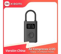 Xiaomi Compresor de Aire Portátil 2/2D, Inflador de neumáticos 150 PSI con Batería Recargable de 2000mAh, Bomba de Aire con LED para Coche, Bicicleta, Moto, Pelota