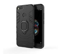 Xiaomi Mi 5X / Mi A1 Funda, MHHQ 2in1 Armadura Combinación A Prueba de Choques Heavy Duty Escudo Cáscara PC + TPU Silicona con Soporte Magnetic Car Mount Cover para Xiaomi Mi 5X / Mi A1 -All Black