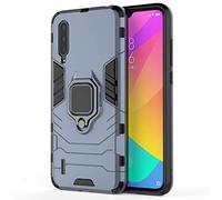 Xiaomi Mi CC9 Funda, MHHQ 2in1 Armadura Combinación A Prueba de Choques Escudo Cáscara Dura PC + TPU con Soporte Magnetic Car Mount Case Cover para Xiaomi Mi CC9 -Black Plus Gray
