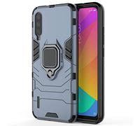 Xiaomi Mi CC9E Funda, MHHQ 2in1 Armadura Combinación A Prueba de Choques Escudo Cáscara Dura PC + TPU con Soporte Magnetic Car Mount Case Cover para Xiaomi Mi CC9E -Black Plus Gray
