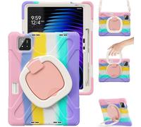 Xiaomi Mi Pad 8 & Xiaomi Mi Pad 8 Pro 11.2" 2025 Funda, Carcasa Rugosa con Soporte de Rotación de 360°, Correa de Hombro y Portalápices, Funda Antichoque para Xiaomi Mi Pad 8 11.2" 2025